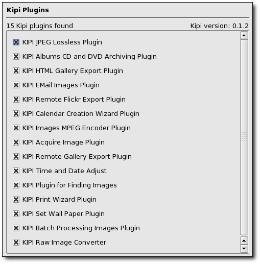 Opsætning af KIPI-plugin
