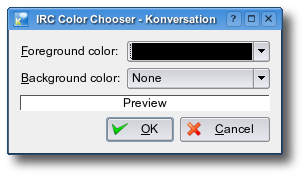 Skærmen IRC-farvevælger