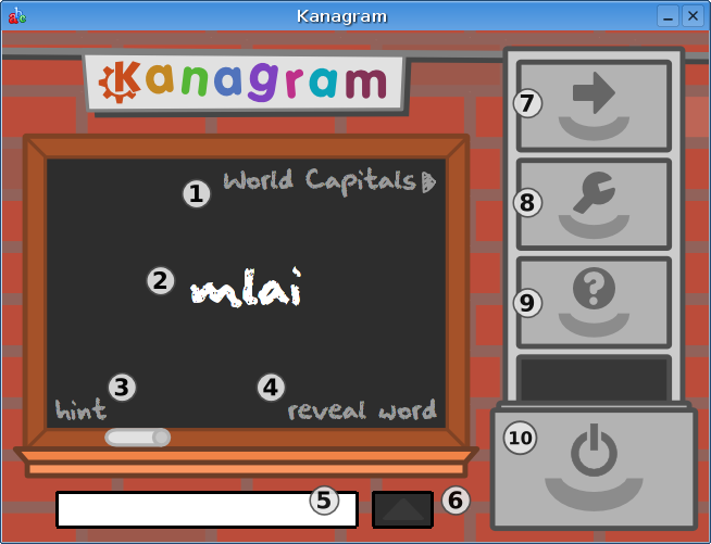 Skærmaftryk af Kanagram