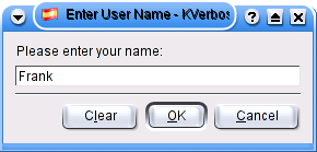 Her kan du se dialogen Brugernavn, hvor brugeren kan ændre sit navn.