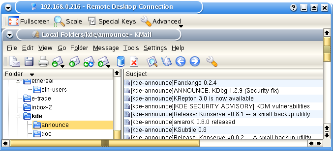 Remote Desktop Connection vindue