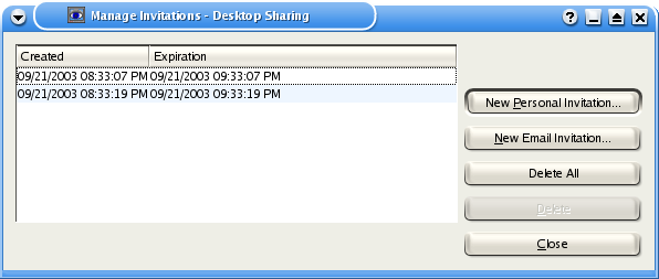 Invitationshåndtering i Desktop Sharing