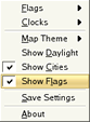 Skærmaftryk som viser den sammenhængsafhængige menu, med Vis flag markeret.